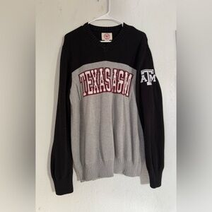 MENS 47 BRAND RETRO TEXAS A&M AGGIES DROP BACK SWEATER BLACK/GRAY